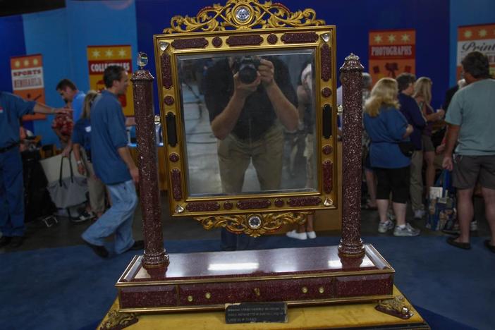 Appraisal: Louis XVI-style Porphyry & Bronze Mirror, ca. 1880