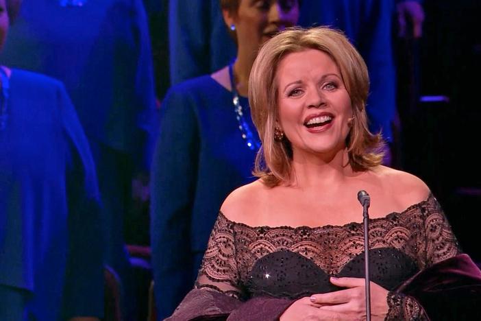 Renée Fleming performs “Lo, How a Rose E’re Blooming," with The Tabernacle Choir.