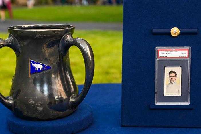 Appraisal: 1910 - 1911 Philadelphia Athletics Trophy, Card & Pin