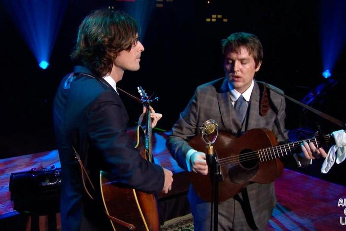 Acoustic duo The Mlik Carton Kids perform.