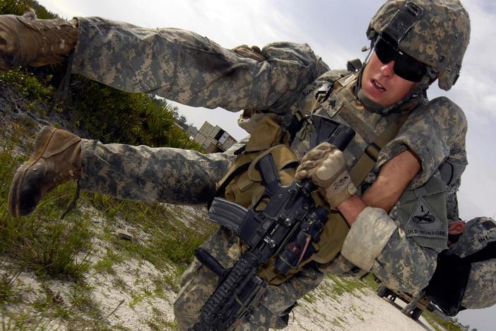 Examine the reality of warfare through interviews with disabled veterans.