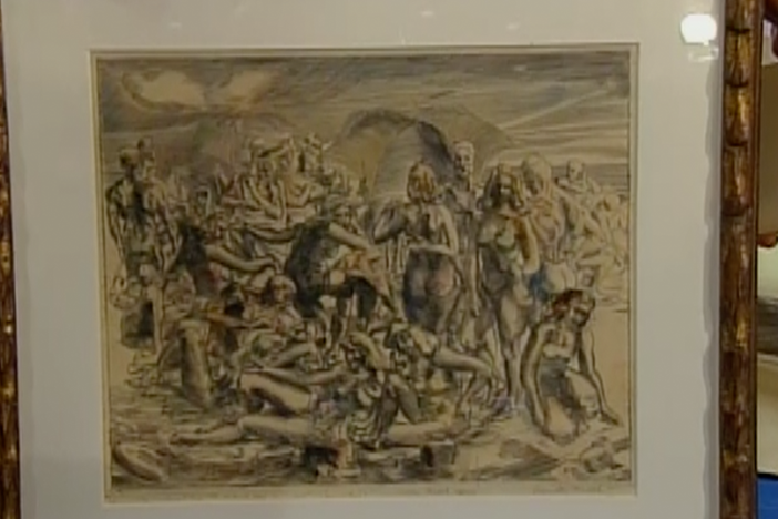 Appraisal: 1940 R. Marsh “Coney Island Beach” Print