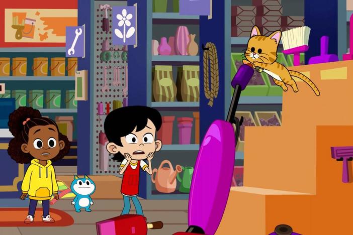 Kibbles runs around Lyla's apartment, and it's up to Everett to stop Kibbles.