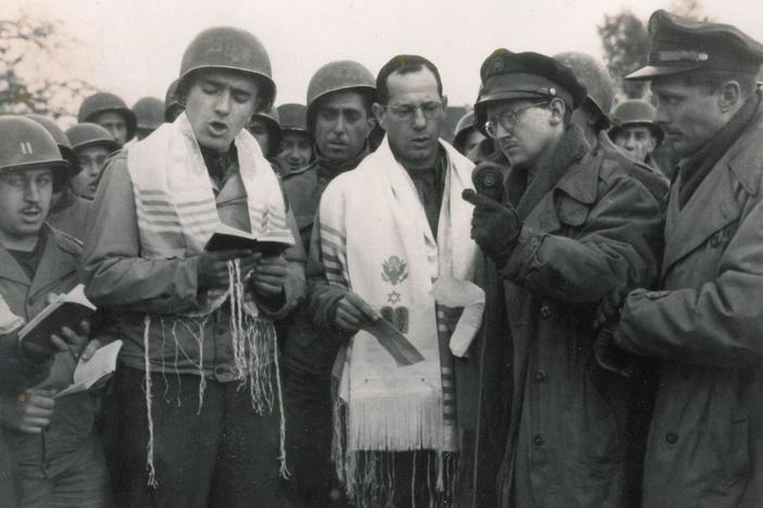 Jewish American forces held a historic service in Aachen, Germany during World War II.
