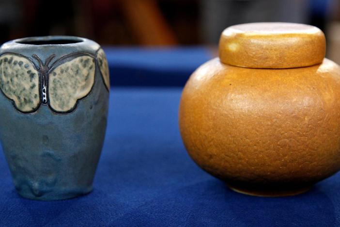 Appraisal: Grueby Jar & Rhead Butterfly Vase, from Minneapolis Hour 1.