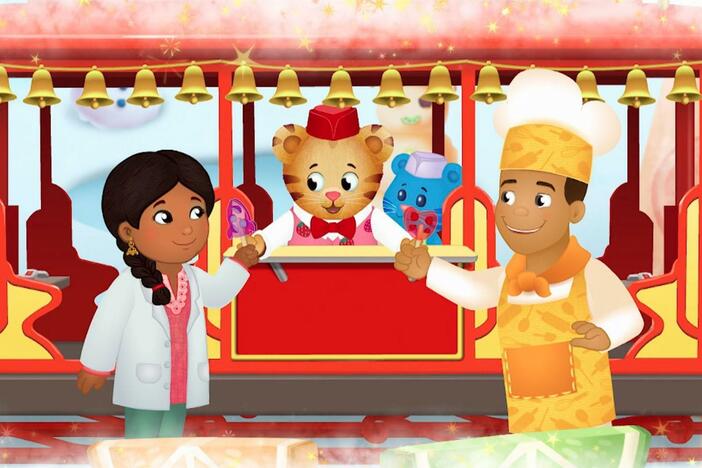 Daniel imagines that he's serving ice treats in an icy world!