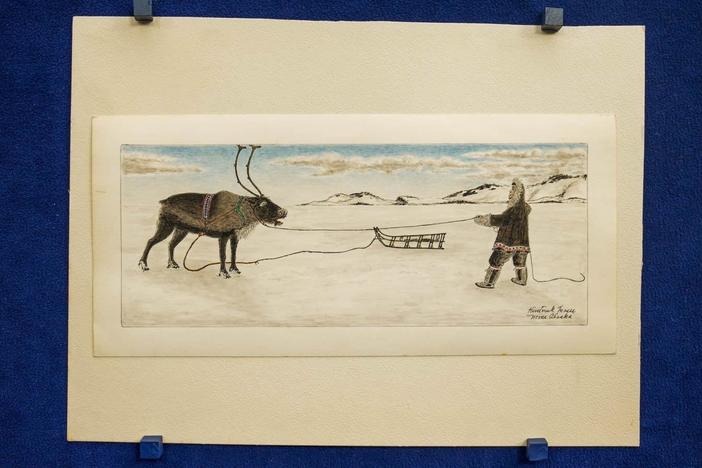 Appraisal: James Kivetoruk Moses Drawing, ca. 1965