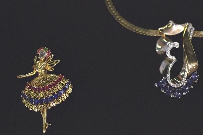 Appraisal: Ballerina Brooch & Monogram Necklace, in Vintage Albuquerque.