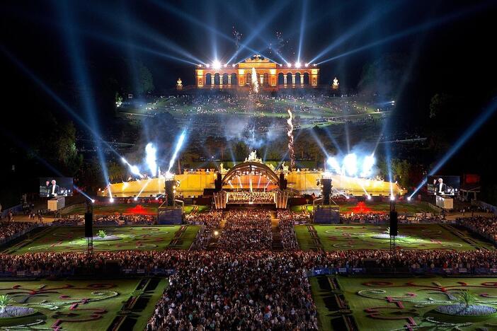 Conductor Valery Gergiev leads the third annual Vienna Philharmonic Summer Night concert
