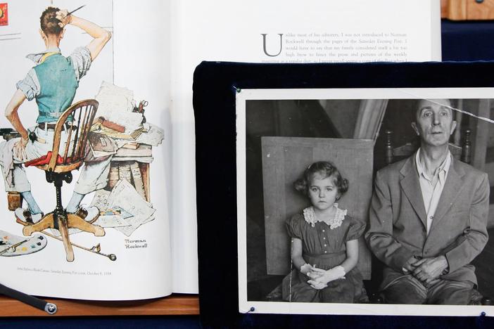 Appraisal: Norman Rockwell Oil Painting & Chair, ca. 1952, from Boston Hour 1.