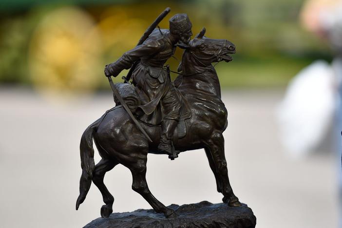 Appraisal: A. Ober Bronze Horse & Rider, ca. 1895