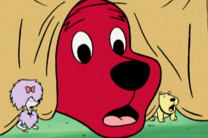 Clifford eats the cookie Mr. Bleakman made for the fair. / Jetta's pen pal visits.