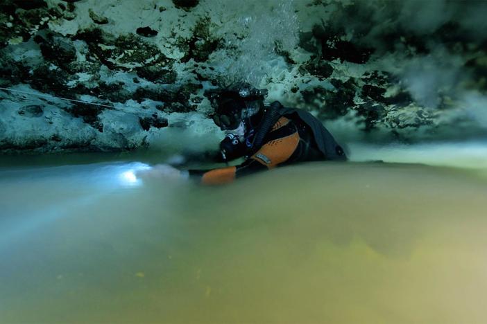 In the Dominican Republic a team of divers explore an underground cave system.