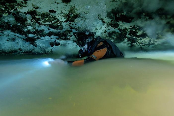 In the Dominican Republic a team of divers explore an underground cave system.