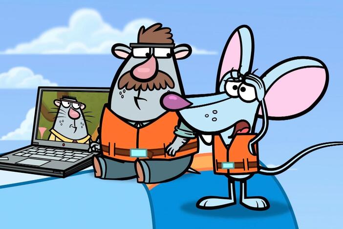 Nature Dog and Sputnik offer to help search for Hal's lost chew toy, Mr. Chewinsky.
