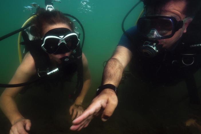 Scientists explore the underwater ruins of a 4th-century basilica.