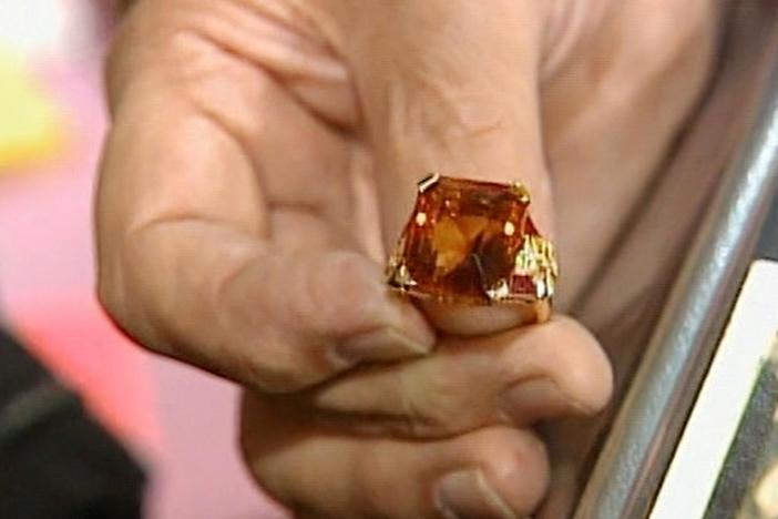 Appraisal: Basil Rathbone Citrine Ring, ca. 1945, from Vintage New York.