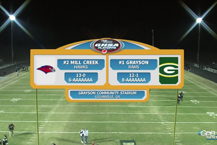 The top 2 teams in 7A go head to head in the Semis; It’s Mill Creek Hawks at Grayson Rams.