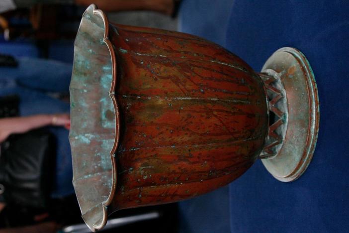 Appraisal: Dirk van Erp Copper Vase, ca. 1930
