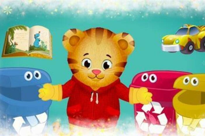 Daniel imagines the recycling bins can sing about cleaning up bottles, paper and cans!