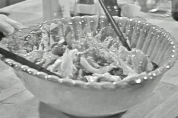 The French Chef's Julia Child prepares tossed salads, French dressings and Mayonnaise.