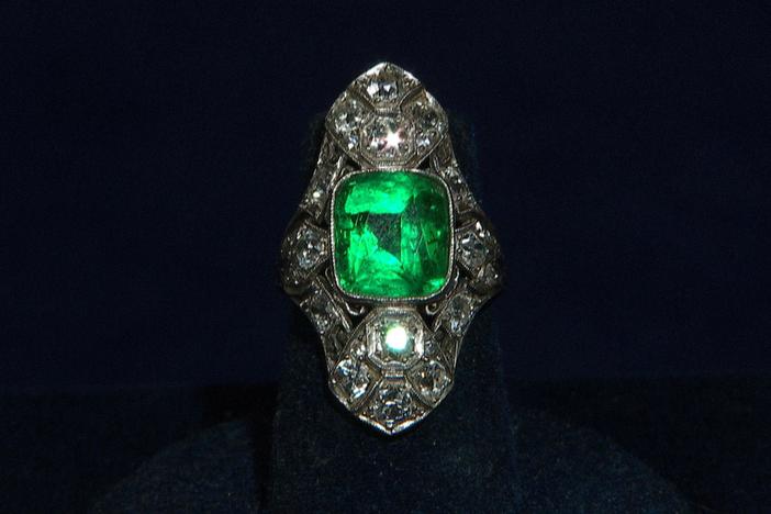 Appraisal: Art Deco Emerald & Diamond Ring, in Orlando Hour 1.