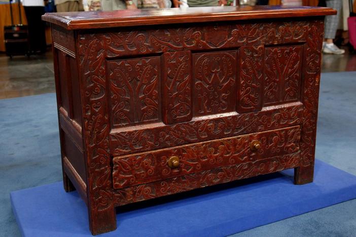 Appraisal: Carved Hadley Chest, ca. 1710, from Pittsburgh Hour 3