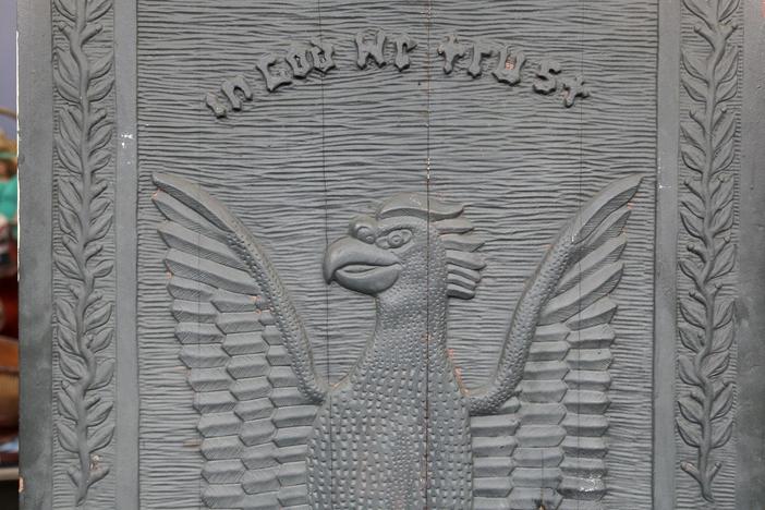 Appraisal: Folk Art Carved Mahogany Door, ca. 1930, in New Orleans Hour 1.