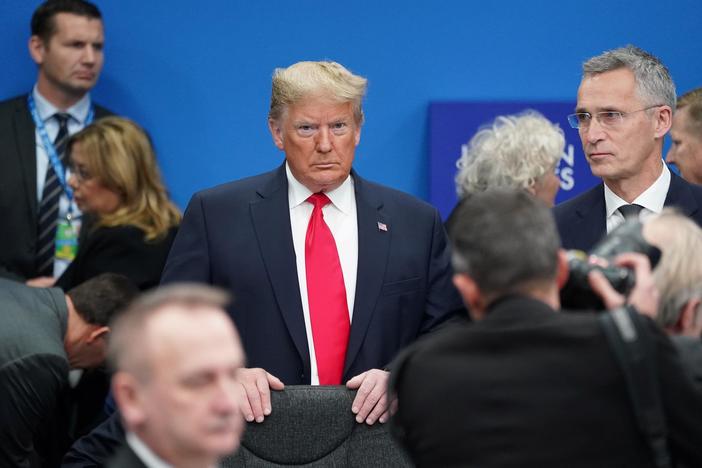 Trump leaves NATO summit after drama-filled visit