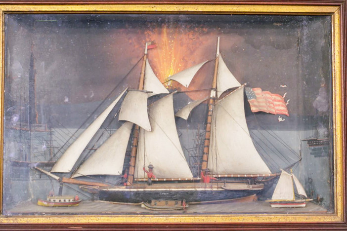 Appraisal: Folk Art Ship Diorama, ca. 1870