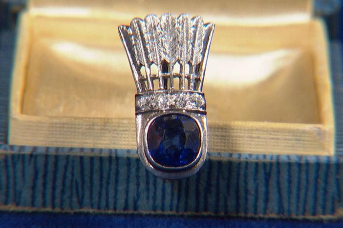 Appraisal: Platinum & Diamond Shuttlecock Pin, from Charleston Hr 3.