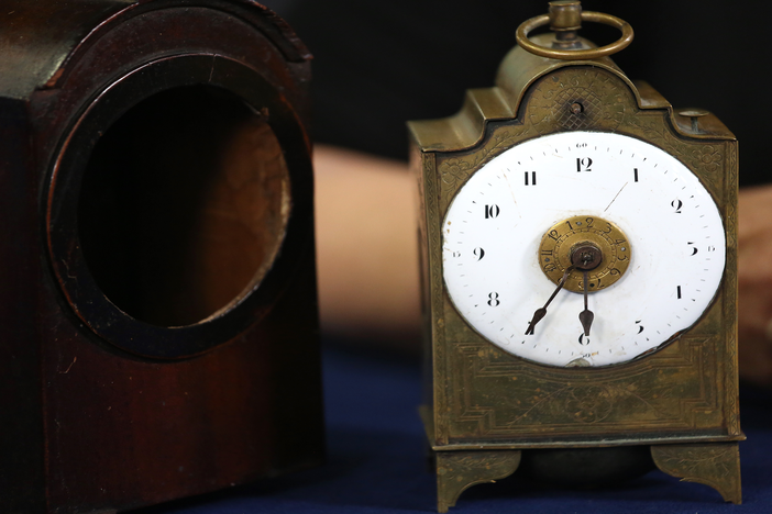 Appraisal: French Campaign Clock, ca. 1790, from Portland Hour 2