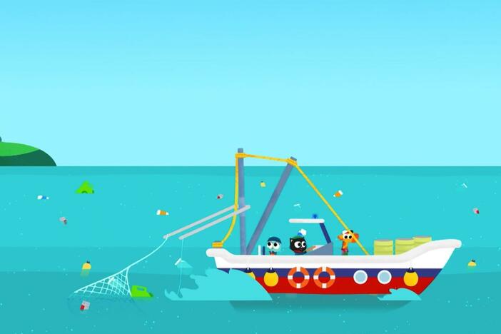 Chef Pierre invites our intrepid trio to the high seas to catch fish for his restaurant.