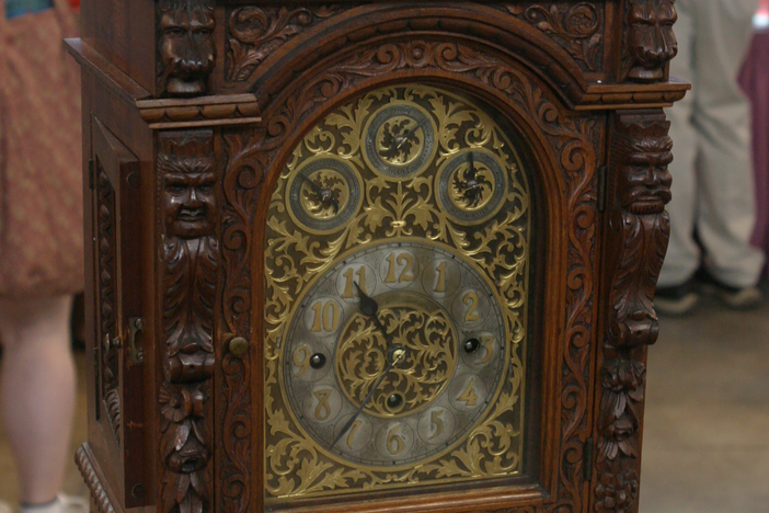 Appraisal: 1906 Black Walnut Pedestal Clock, in Vintage Chicago.