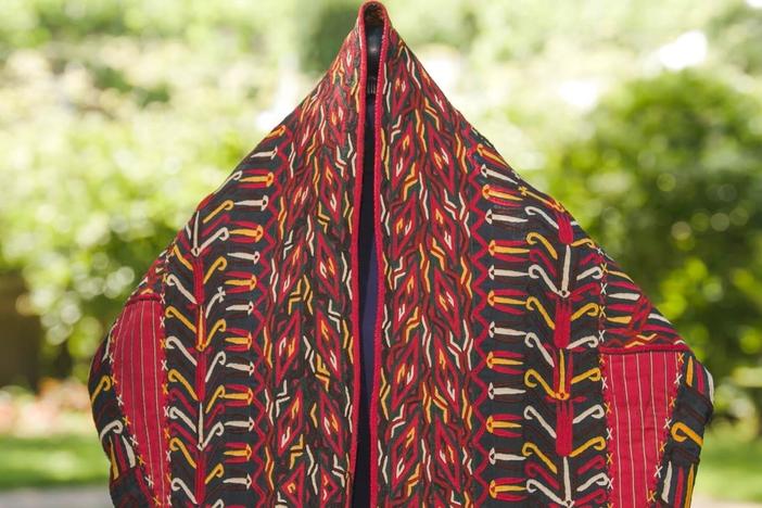 Appraisal: Tekke Embroidered Silk Chyrpy, ca. 1900