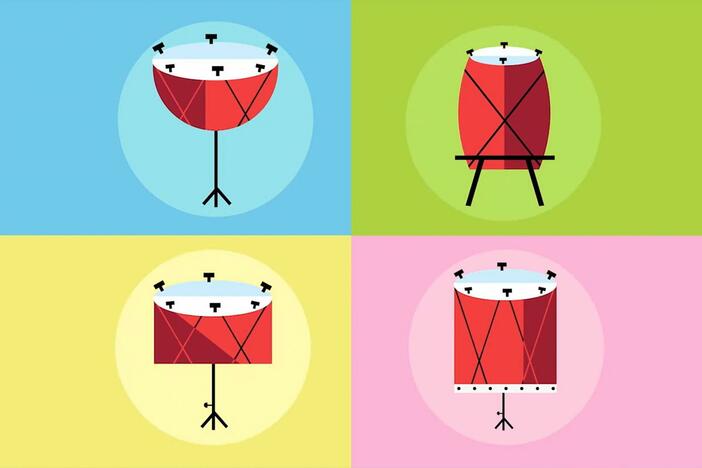 A drummer sings a song while counting to the beat of his 4 drums!