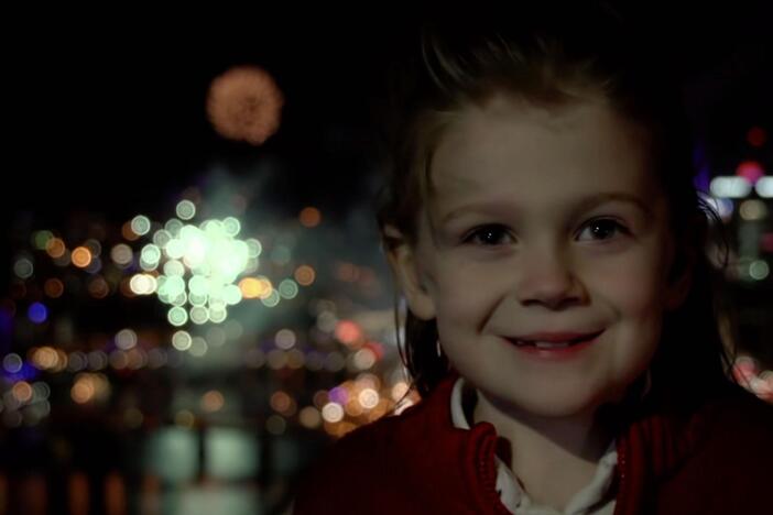 Evie explores her real neighborhood at night to see what's special. 