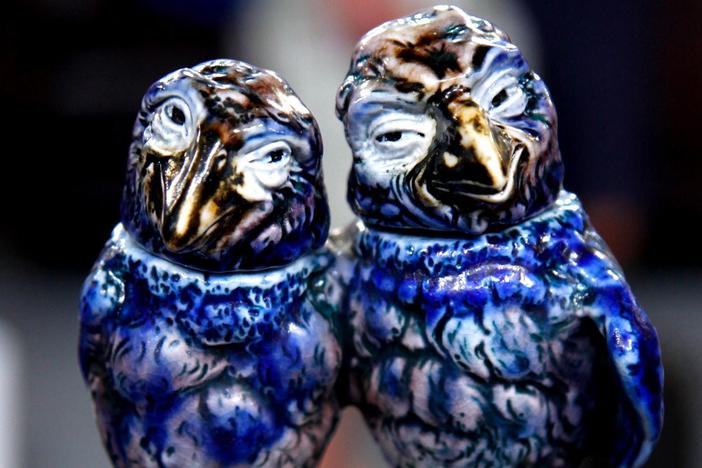 Appraisal: Martin Brothers Wally Birds Humidor, ca. 1905, from Atlanta Hour 2.