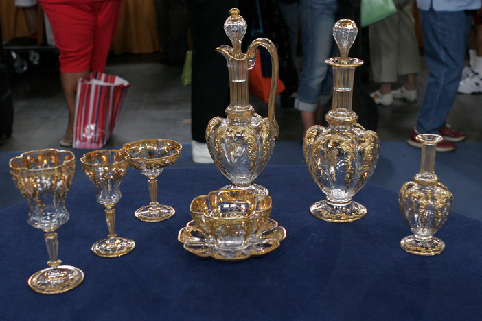Appraisal: Bohemian Glass Decanter & Stem Set, ca. 1880
