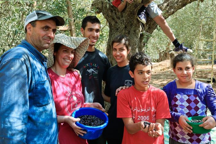 We harvest olives near Ramallah, follow pilgrims to Bethlehem and bob in the Dead Sea.