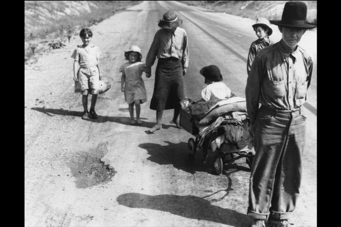 Dorothea Lange and her husband were the first to document Dust Bowl migrants.