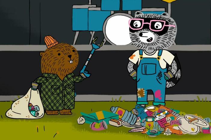 Carl and his friends clean up the park./Carl accidentally breaks Sheldon’s birthday present for hi