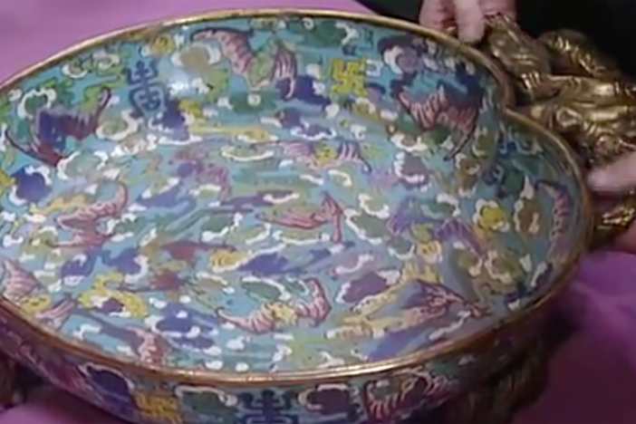 Appraisal: Chinese Qianlong Period Cloisonné Dish, in Vintage Oklahoma City.