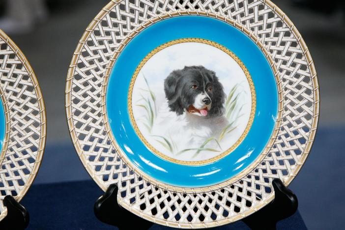Appraisal: Minton Landseer Plates, ca. 1875, from ROADSHOW's Special: Cats & Dogs.