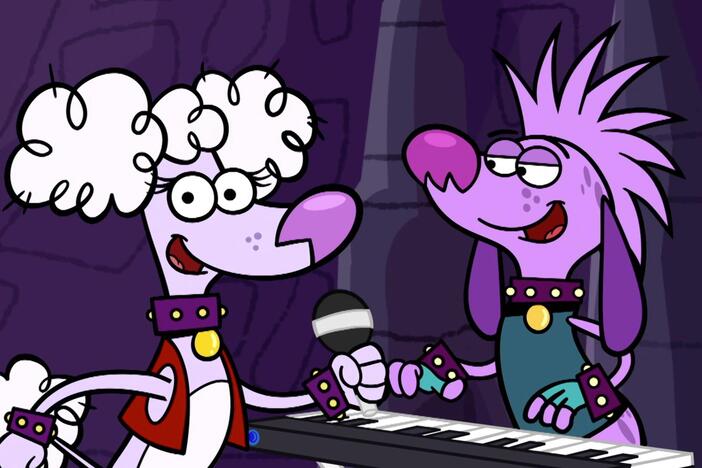 The gang's favorite band, Doggone, sings a song about exploring a cave!