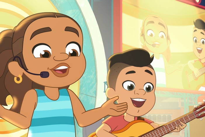 Alma & Eddie get on stage to sing their winning song about Puerto Rico & the Bronx.