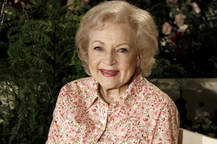 Actress Betty White poses for a portrait on the set of the television show "Hot in Cleveland" in 2010. White died at the age of XX.