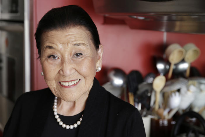 Cecilia Chiang poses in her kitchen in 2014. She told NPR that when she first arrived in the U.S., she was shocked by the food most Americans considered to be Chinese.