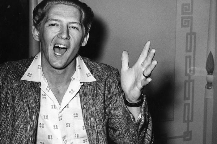 Jerry Lee Lewis, in a photo taken during his infamous trip to London in June 1958, when it became public that he was married to his 13-year-old cousin.