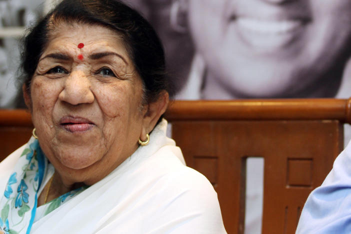 Indian Bollywood playback singer Lata Mangeshkar in 2013.